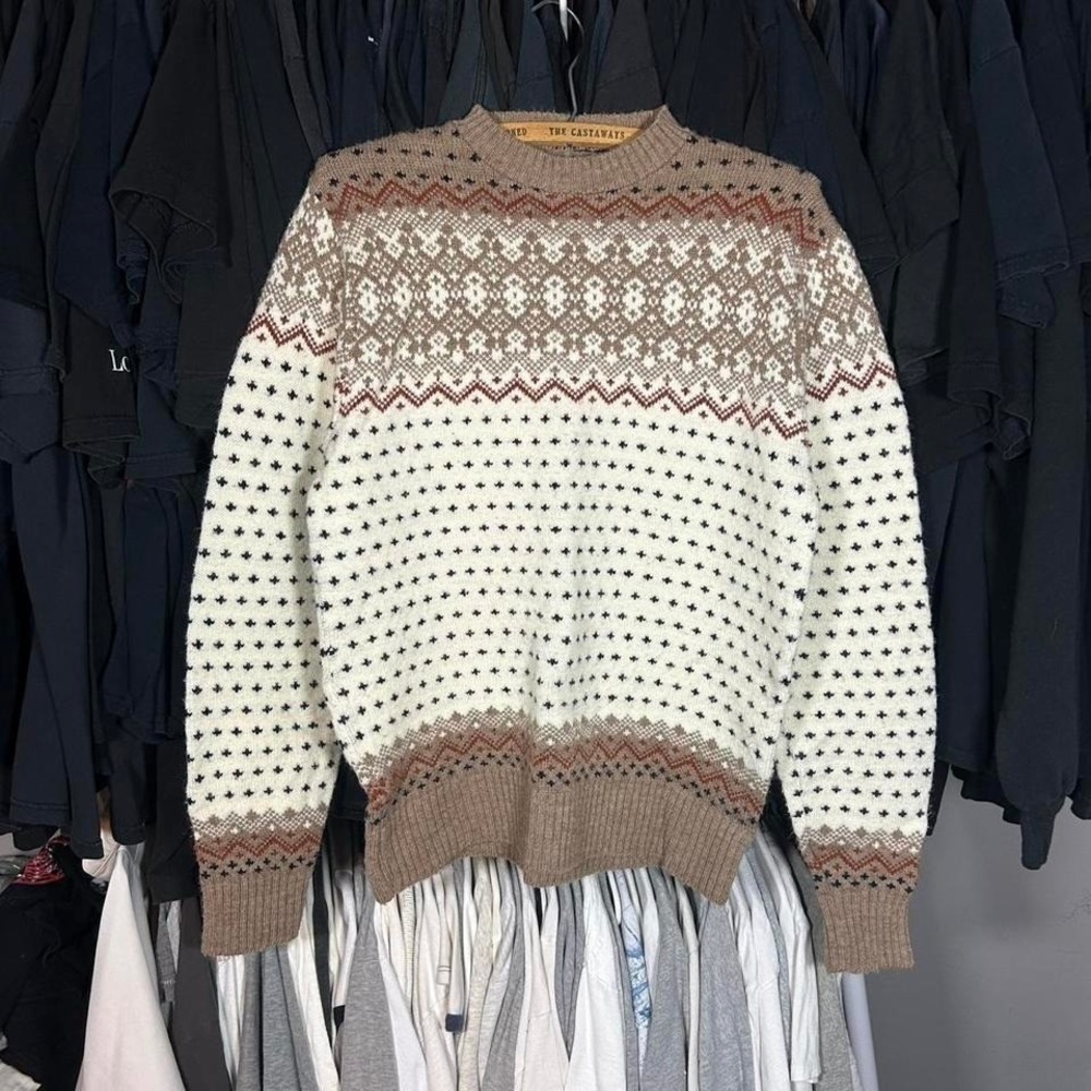 Cozy vintage 90s sweater unique pattern knitwear‎ cottage core indie  Measures S